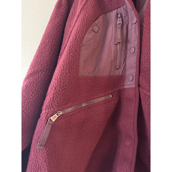 NEW Free People Movement x Hatch Hit The Slopes Fleece Jacket L Deep Maroon NWT - Picture 10 of 13